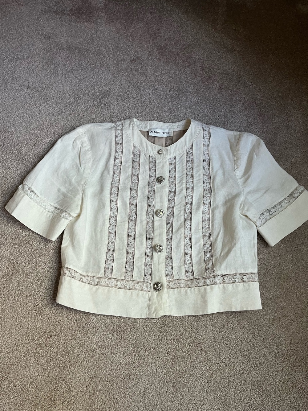 Vintage Albert Nipon Linen white Top SZ 4 (modern 0/2)